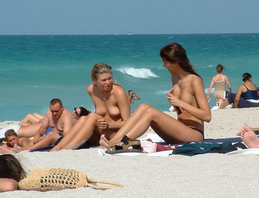 15P Blonde has some fun being nude on a public beach