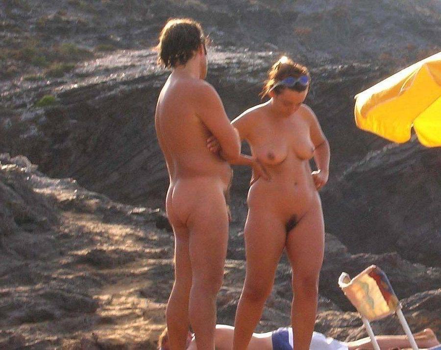 15P Blonde has some fun being nude on a public beach