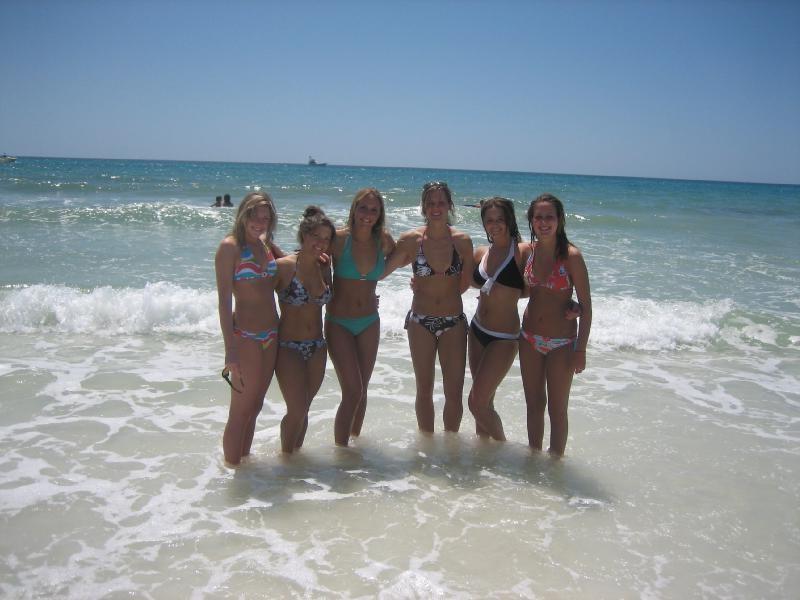 16P Girls Smile As They Layout On Beach Topless With Friends