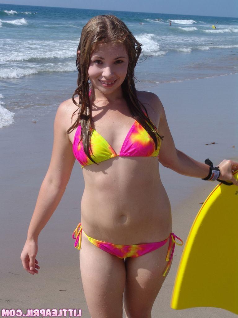 15P Eighteen year old in bikini on the beach and stripping in a car