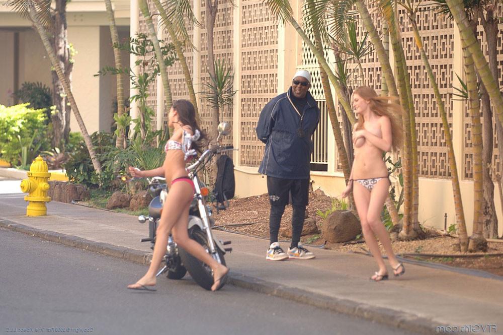 15P Barely legal lesbian bikini babe public teen flash