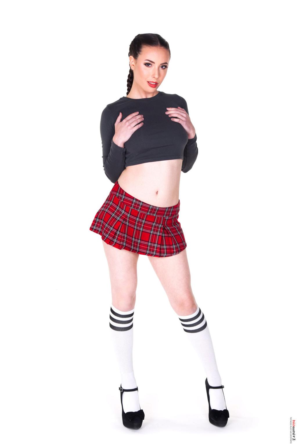 14P Hot slutty brunette schoolgirl Casey Calvert stripping