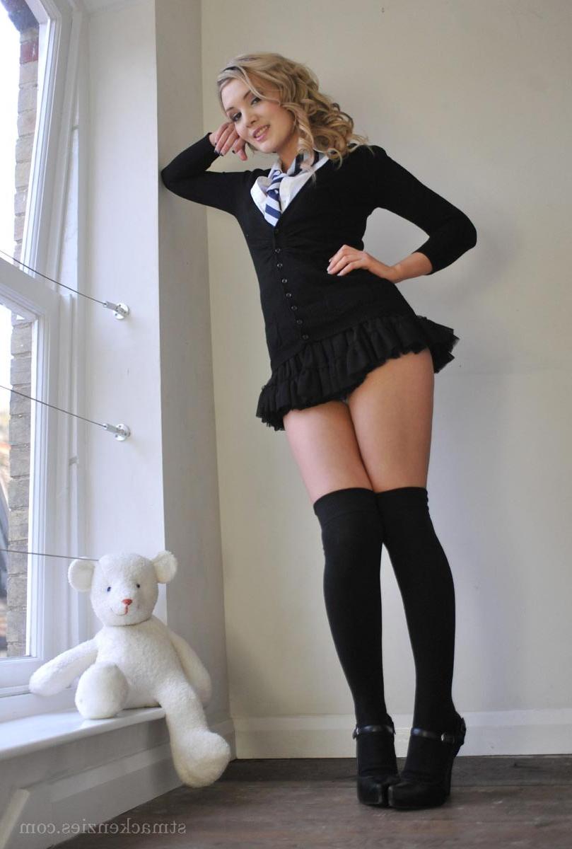 15P Cute blonde teen tease schoolgirl