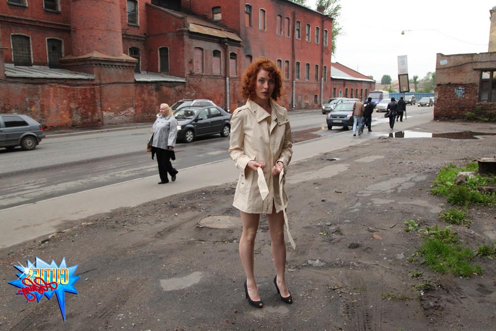 16P Fullon public nudity show from a naughty redhead