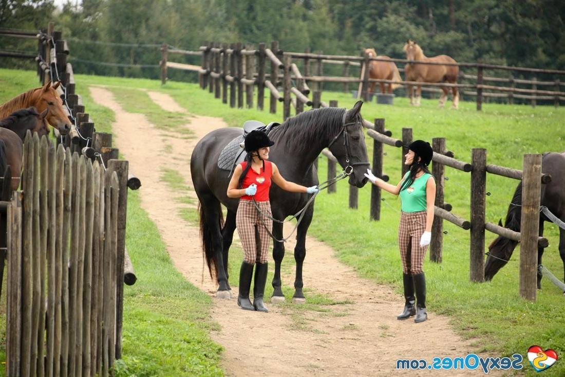 15P Two horse riders licking and fucking
