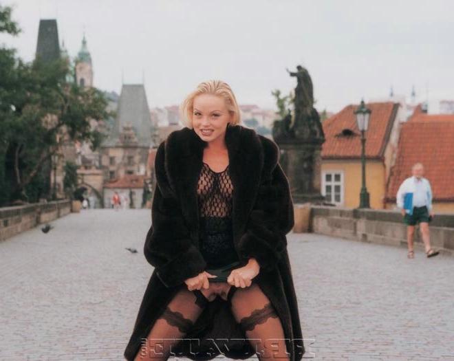 15P Pornstar blonde Silvia Saint masturbating in public photos