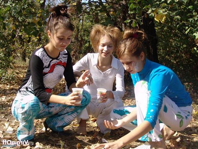 17P Three young playful cuties have naughty lesbian fun in the woods