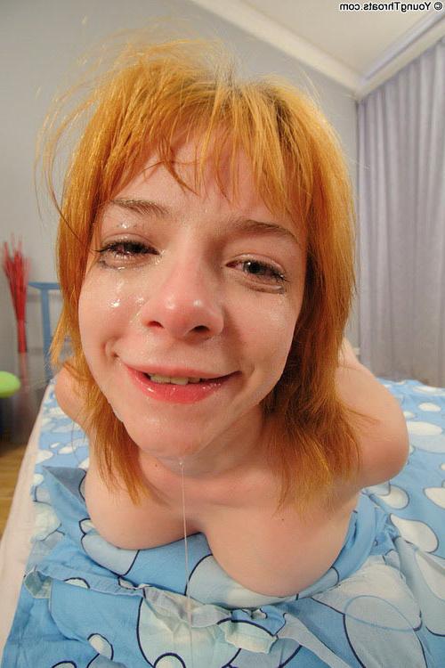 17P Sweet young amateur redhead getting her mouth filled with cock