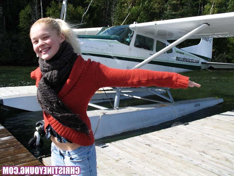 15P Titty-flashing blonde teen cutie Christine Young on camera