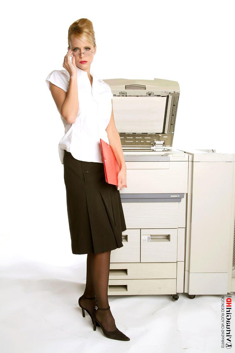 16P Big boobed blonde secretary Zuzana in stockings