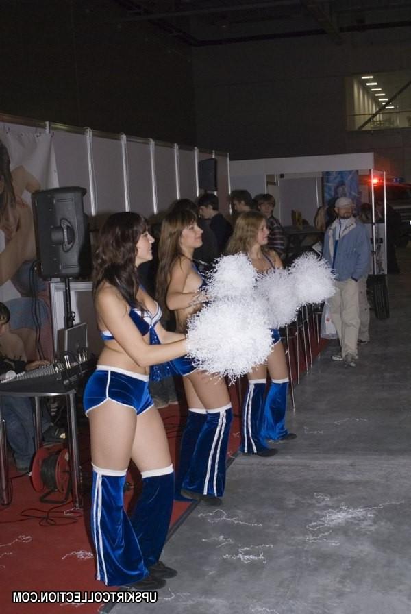15P Bare titted painted girls wildly dance in small shorts