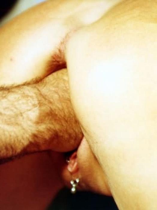 15P Older man fisting tight cunt on bed