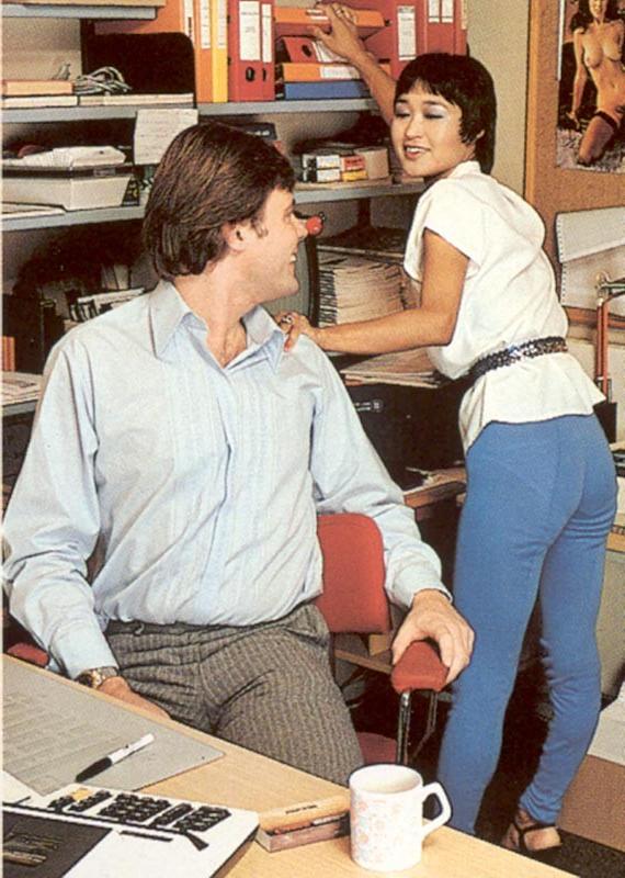 16P Eighties secretary fucking her two chiefs