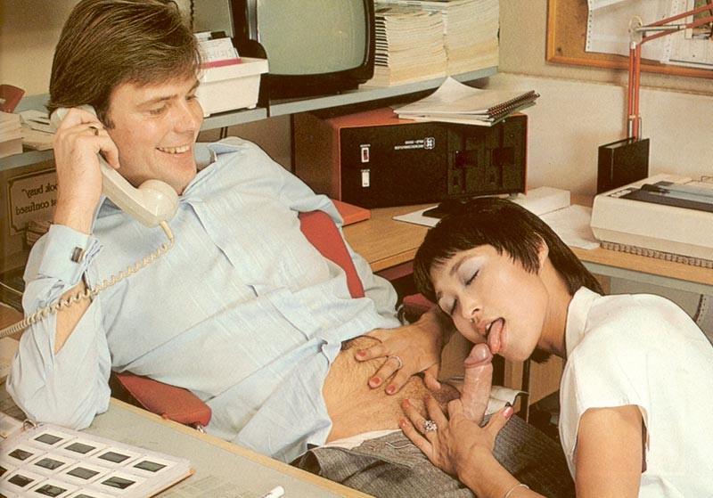 16P Eighties secretary fucking her two chiefs