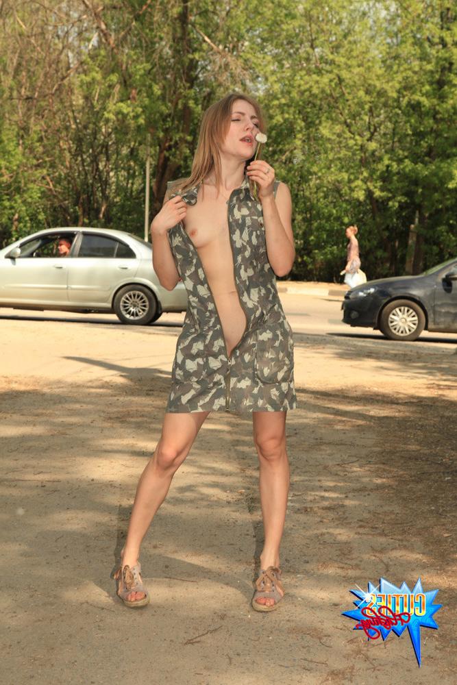16P This new dress of hers is perfect for flashing