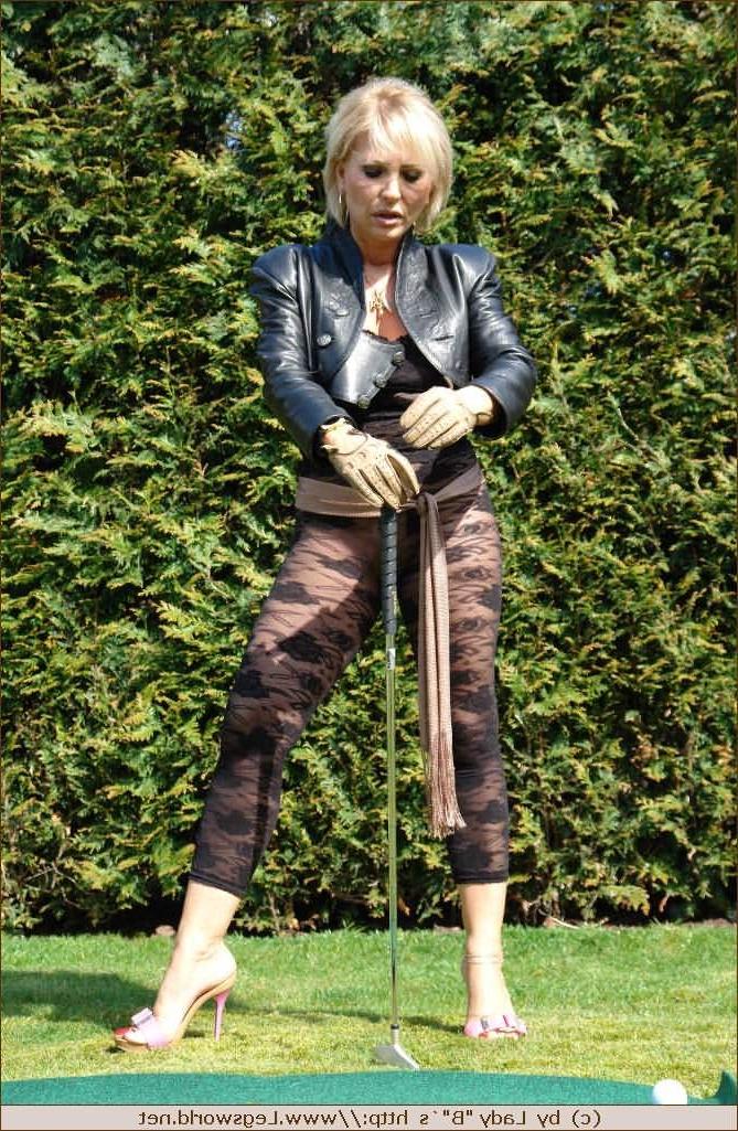 12P Leggy amateur lady Barbara playing golf