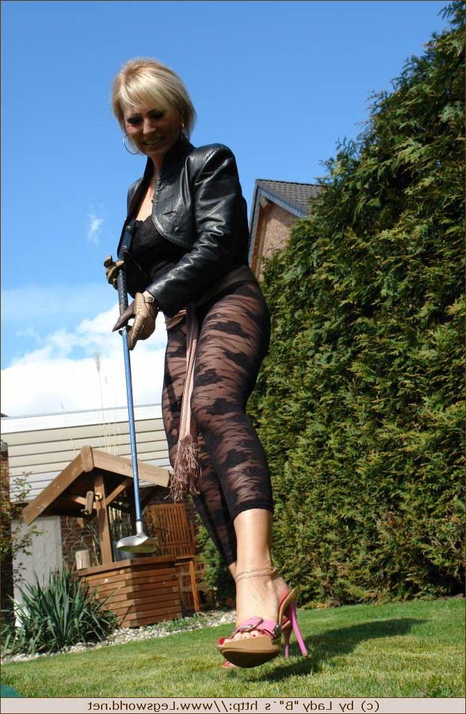 12P Leggy amateur lady Barbara playing golf