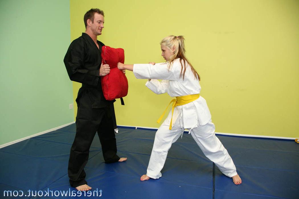 10P Hot big titted teen strips down and seduces her new karate sense