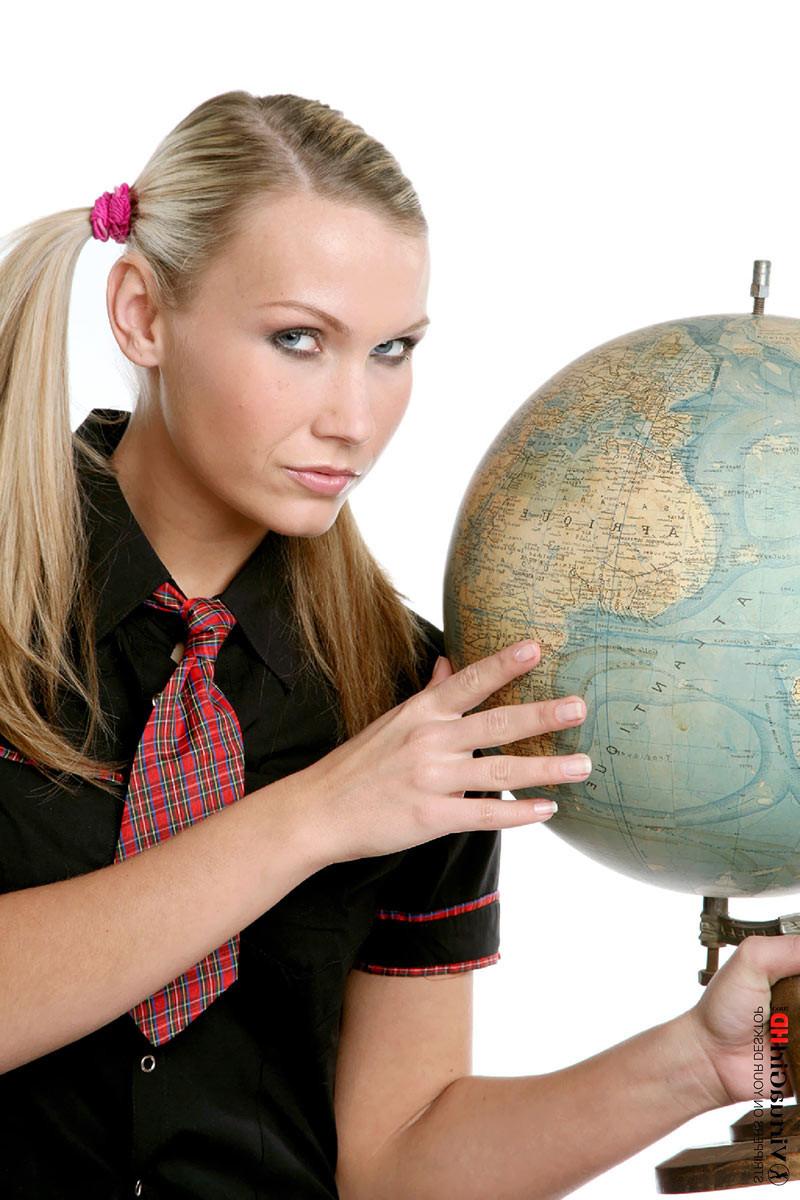 16P Naughty blonde student Misa taking off her uniform