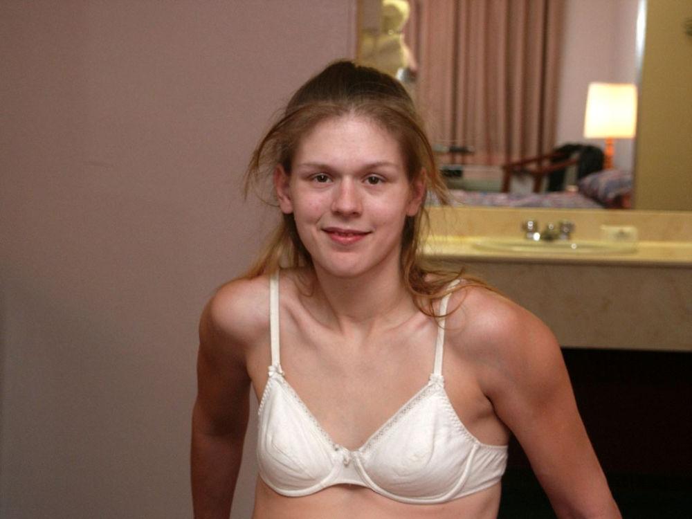 17P Nervous First Time Blonde Strips For Cash In Motel Room