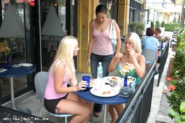 15P Tasty busty blonde fucks two young coeds