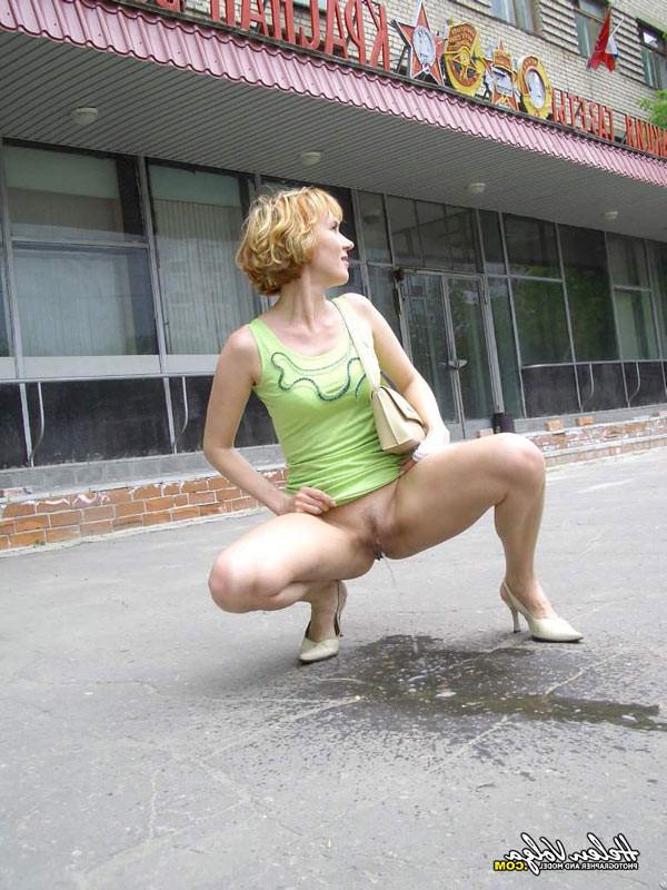 16P russian amateur blonde pee on the street