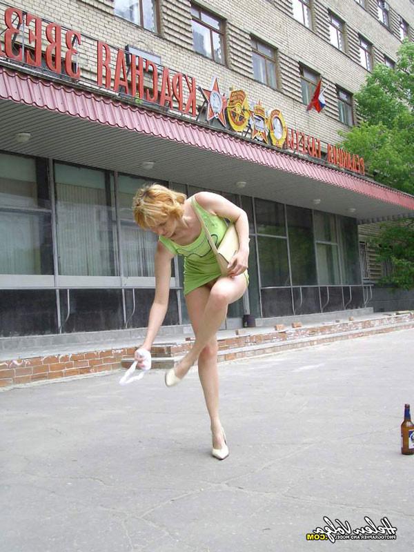 16P russian amateur blonde pee on the street