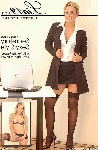 22P blonde sexy secretary upskirt