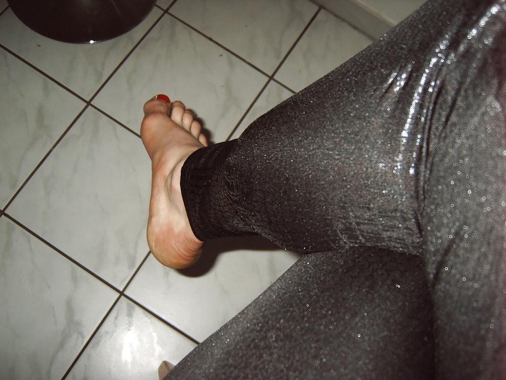 14P Nylon , Leggings , Black High Heels