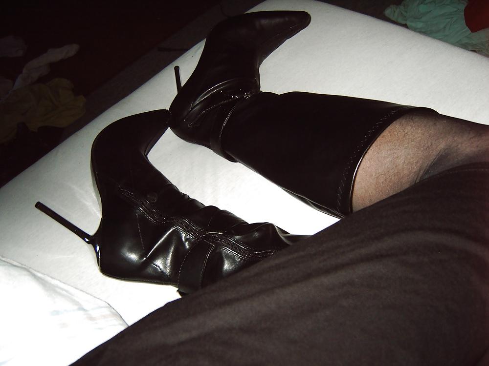 14P Nylon , Leggings , Black High Heels