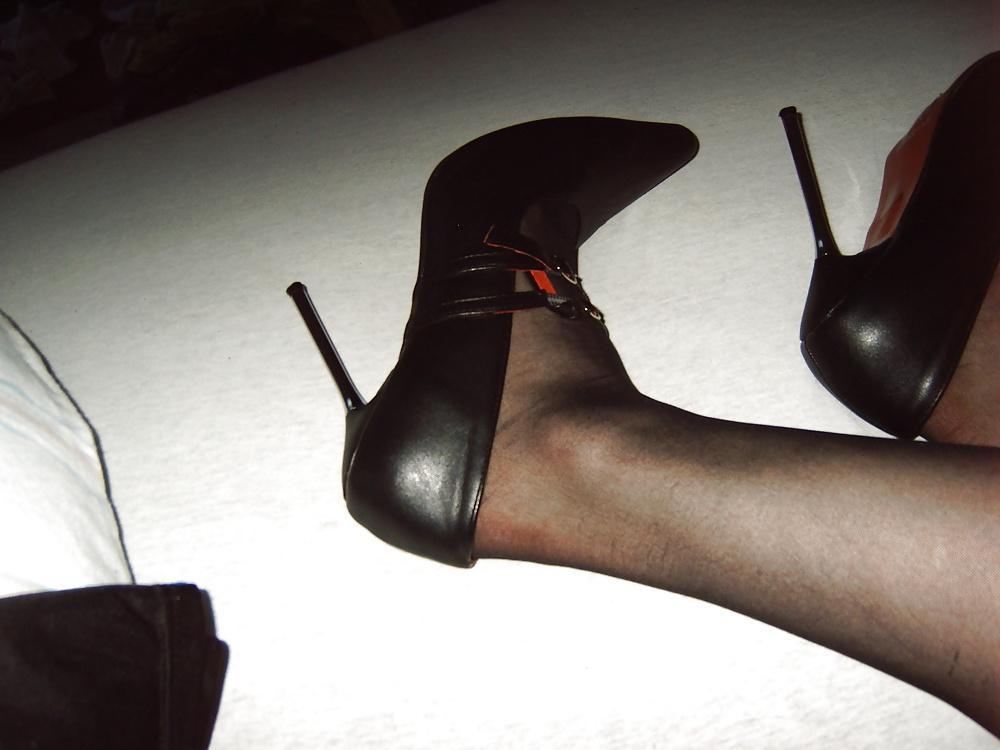 14P Nylon , Leggings , Black High Heels