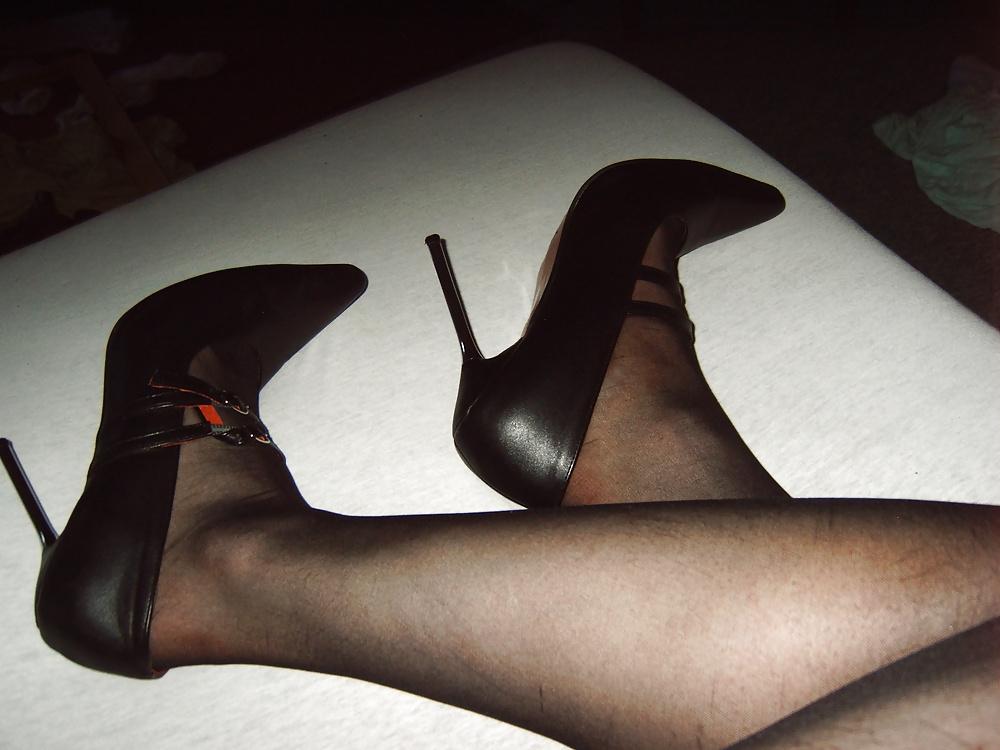 14P Nylon , Leggings , Black High Heels