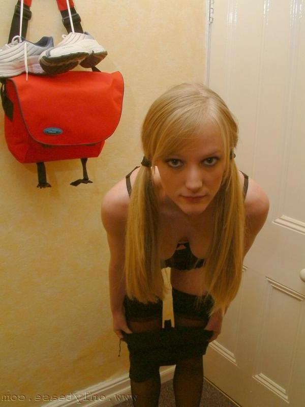 16P Blonde schoolgirl teen striptease