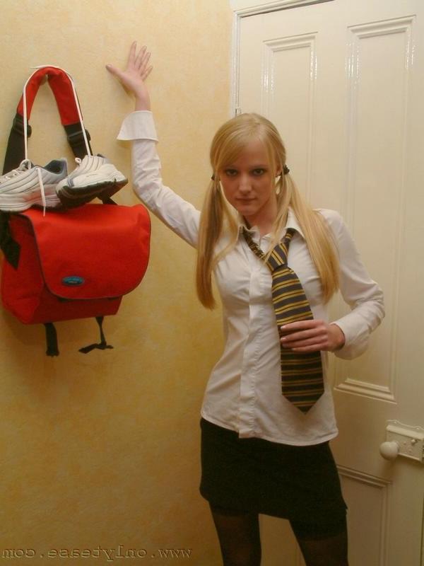 16P Blonde schoolgirl teen striptease