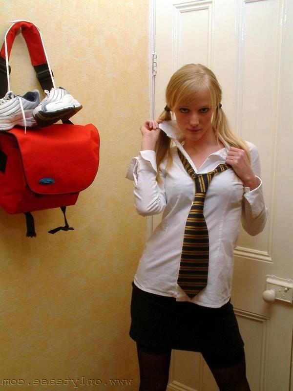16P Blonde schoolgirl teen striptease