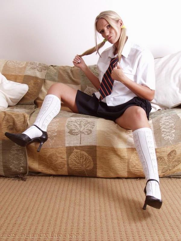 16P Blonde schoolgirl teen with pigtails