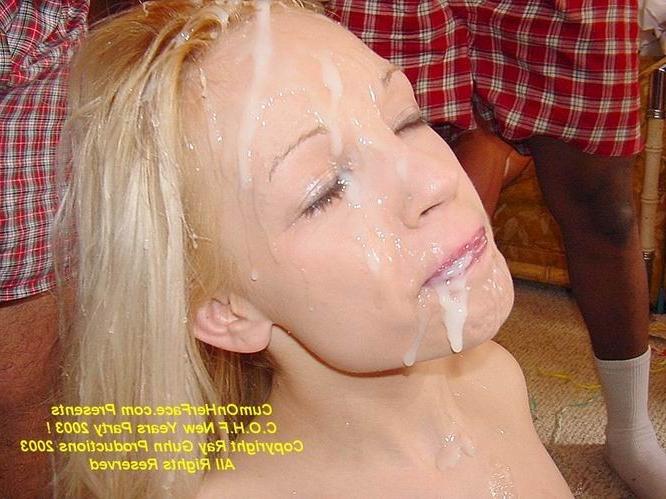 16P Blonde girl gangbang and messy facial