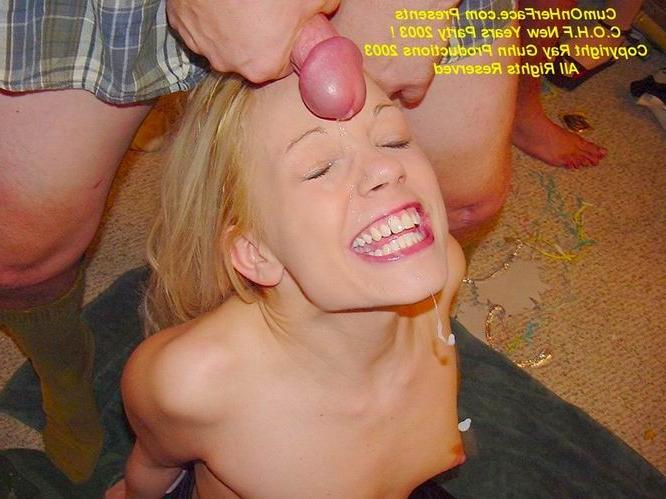 16P Blonde girl gangbang and messy facial