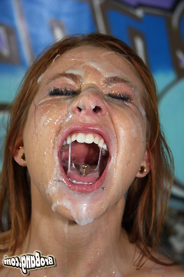 18P Busty redhead Scarlett Pain gets bukkaked by nine black men