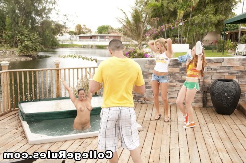 15P Busty college girl is fucked by three pervert boys