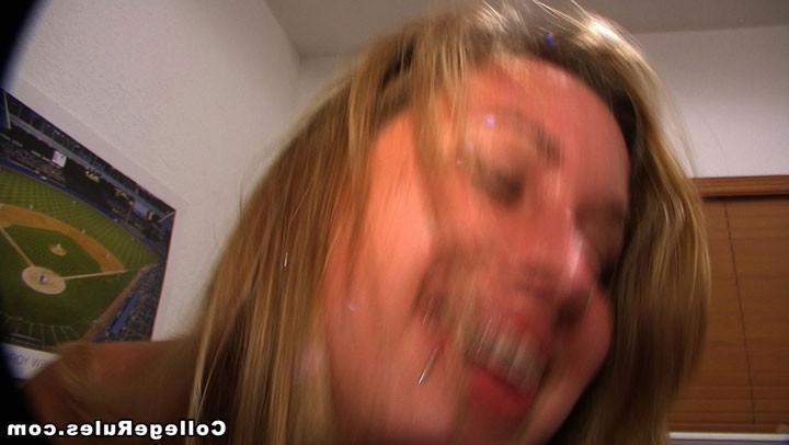 15P Tattooed college girl is getting pounded in a hard way