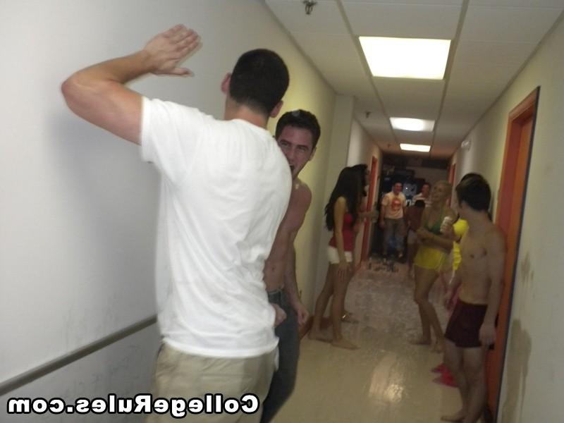 15P Sexy college girls show their tits and gets pounded