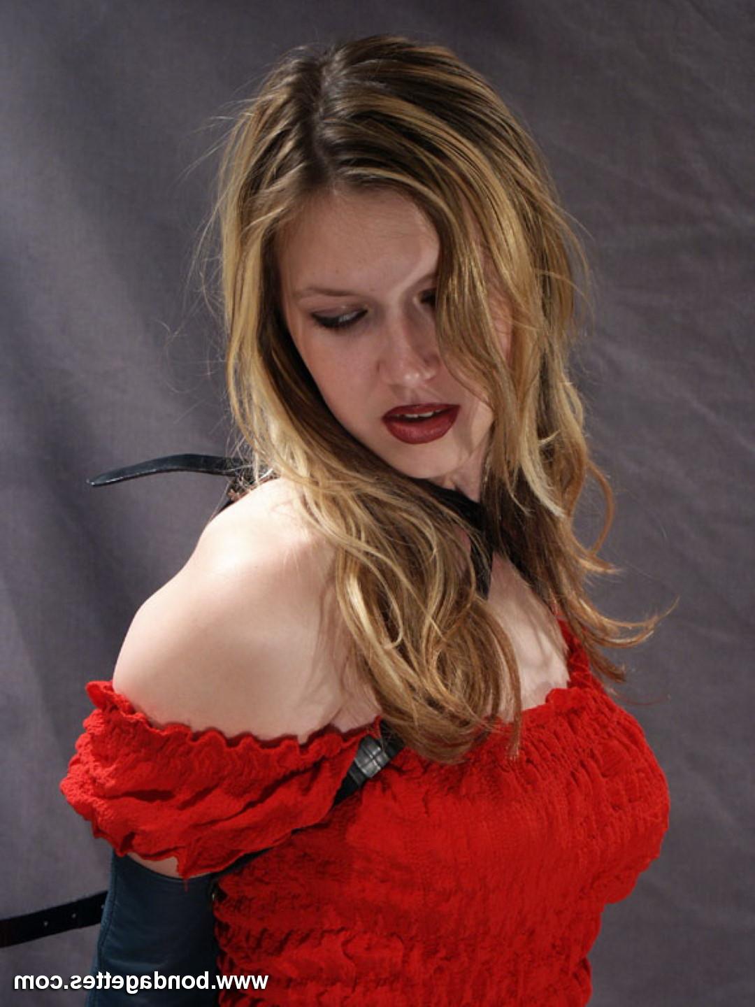 14P Beautiful amateur subbie Isanne is tied up in an arm binder rest