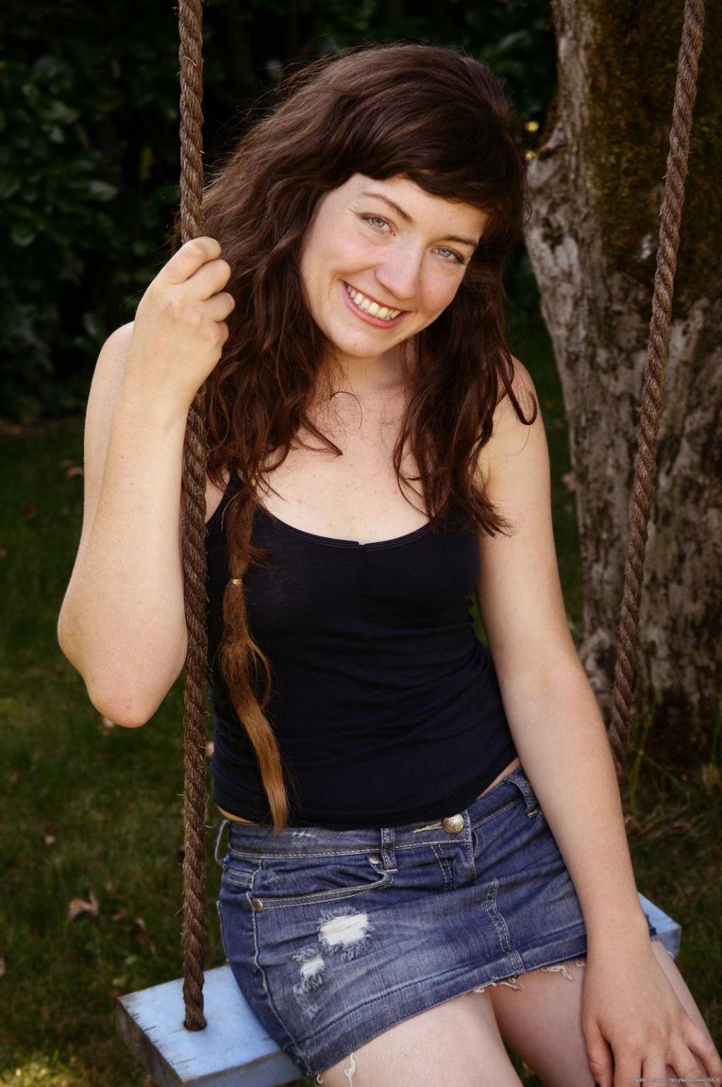 15P Hairy pussy nature girl spreading her snatch