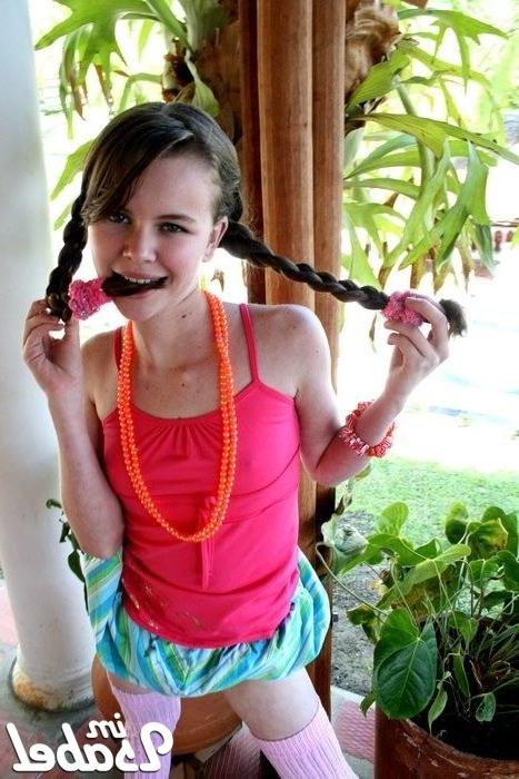 16P Small teen girl flashing in skirt