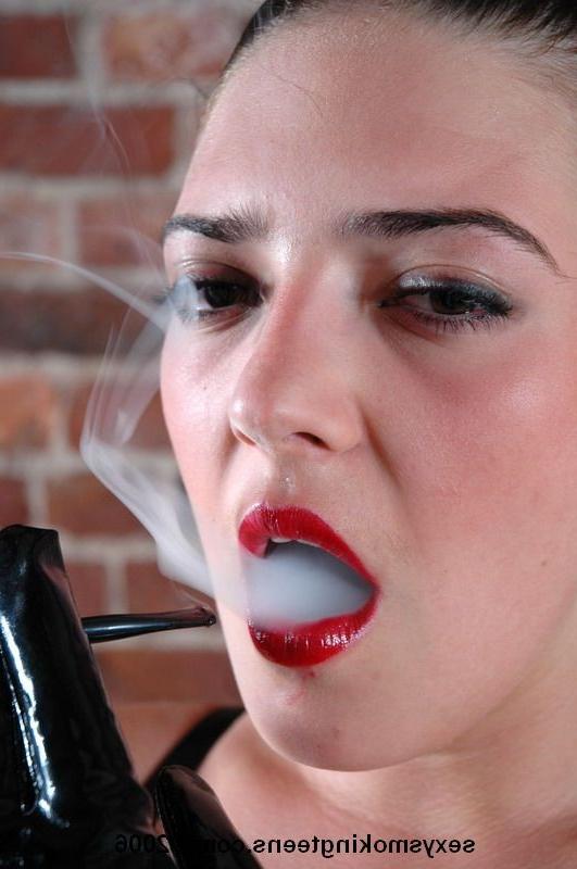 16P Kinky teen in PVC with a cigarette holder