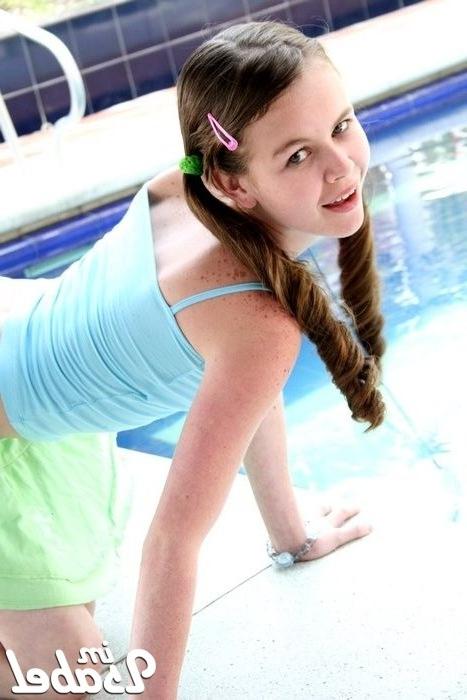16P Small teen girl shows tiny tits