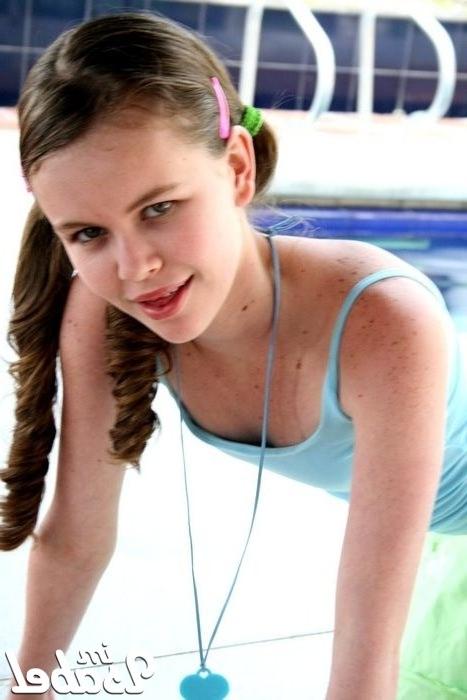 16P Small teen girl shows tiny tits