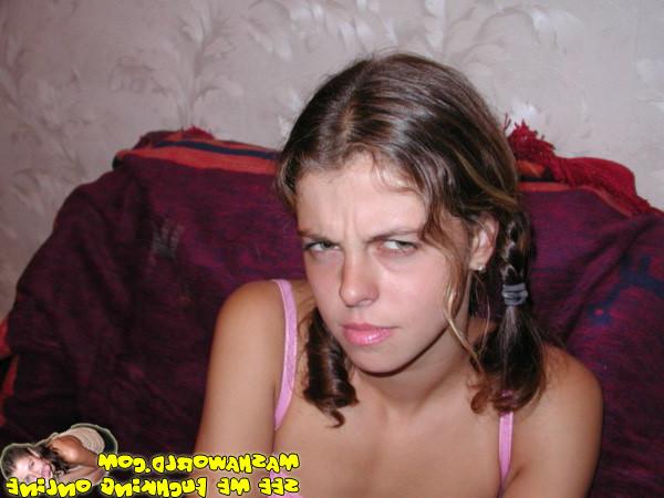 15P Skinny coed girl rubbing her pinkhole