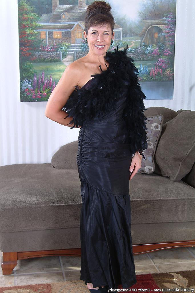 16P hot and elegant brunette in evening gown with a hairy pussy